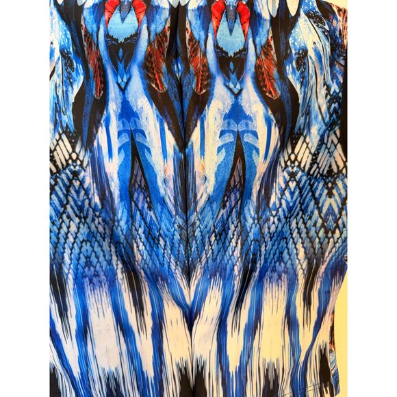 Johanne Beck Abstract Feather Print Sleeveless Cropped Vest XS NWT Made USA - Picture 7 of 8